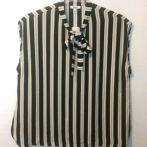 Bar lll Black/White/Gold stripe Top 1X or 3X Nwt